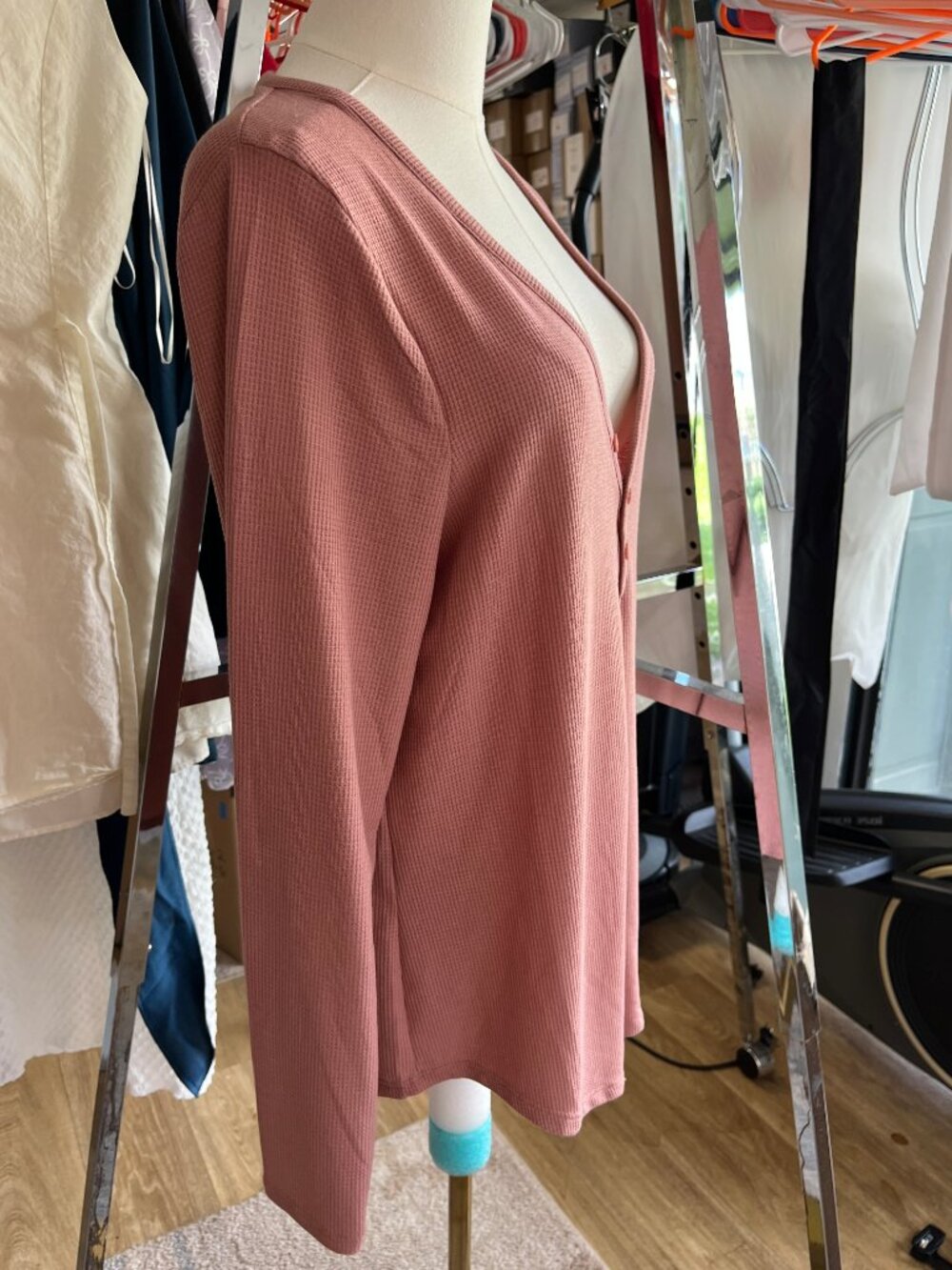 Athleta Wind Down Waffle Knit Sleep Top Palermo Pink XL - Picture 6 of 11